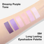 evpct 6 Colors Lavender Purple Pink Eyeshadow Palette, Light Nude Baby Pink Dark Violet Lavender Lilac Purple Glitter Shimmer Sparkle High Pigment Mini Travel Eye Shadow Palette Makeup for Older Women