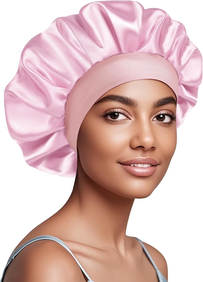 Satin Silk Bonnet for Sleeping, Soft Satin Lined Hair Bonnet for Women, Double Layer Sleep Nightcap