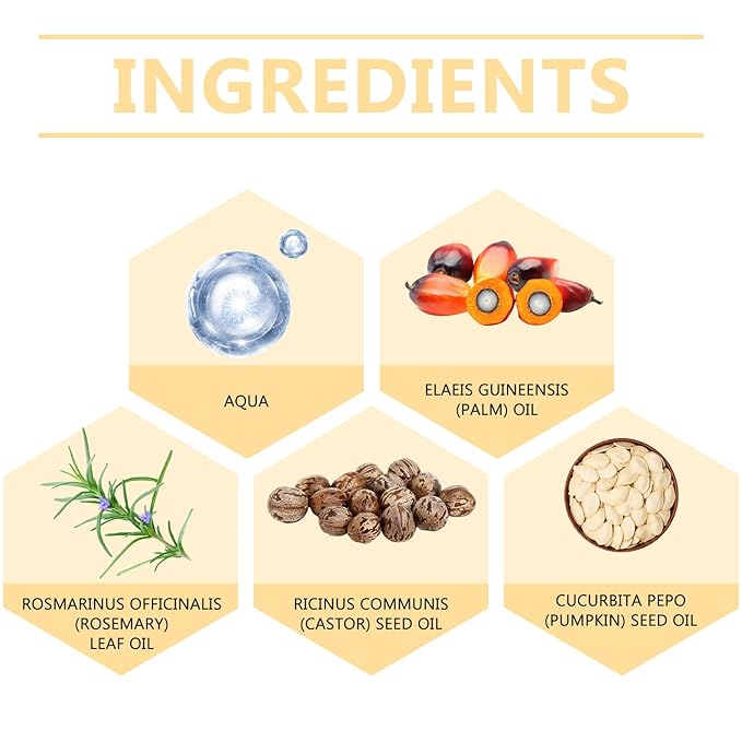 Batana Oil for Hair, 4-in-1 Liquid, Rosemary, Pumpkin Seed & Castor Oil, Unisex Adult, Unscented, 2Pcs, 1 Fl Oz