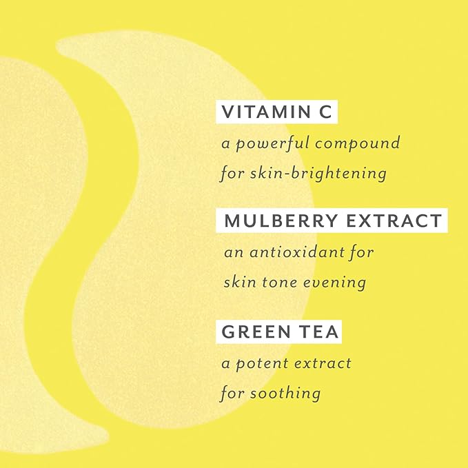 PATCHOLOGY Eye Mask, Brightening Under Eye Patches for Puffy Eyes and Dark Circles, Vitamin C Serum, Dark Circles Under Eye Treatment, Hydrating Eye Patches for women and men (5 Pairs)