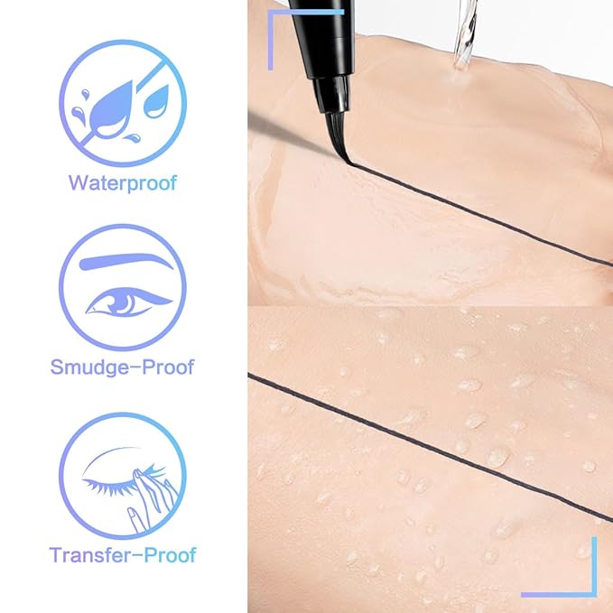 CARSLAN Liquid Eyeliner, Brown Eyeliner Liquid Liner, 12H Longlasting Eyeliners, Waterproof & Smudgeproof High Pigmented Eyeliners for Eye Makeup, Brown, 2count