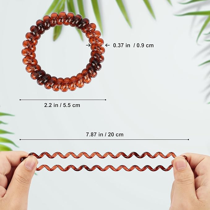 JessLab Spiral Hair Ties for Women, 10-Pack Traceless No-Damage Ponytail Holders, Coils Hair Bands for Girls, Assorted Colors