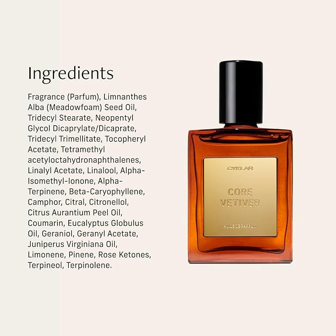 CYKLAR Perfume Oil Roll-On. Travel-Friendly Core Vetiver Fragrance, with Driftwood and Clary Sage Notes. Long-Lasting Essential Oil Parfum for Women and Men. 0.5 Fl Oz Scented Rollerball Bottle