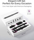 Funflow 5 in 1 Hair Styler – High-Speed 110,000 RPM Hair Dryer Brush with Auto Curling, Straightening & Volumizing Brushes for Quick, Frizz-Free Styling & No Heat Damage, Convenient Hair Styling Tools