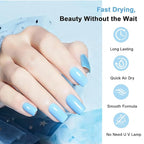 16.5ml Light Blue Nail Polish Large Volume Quick Drying Nail Polish, Fast Drying and Long Lasting Color Nail Art DIY Home Manicure Gift for Women