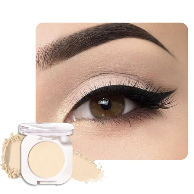 Smoky Beige Matte Single Eyeshadow, Lightweight Blendable Mini Eye Shadow for Older Women, Monochrome Eyeshadow Palette Makeup Pigmented Waterproof, Vegan & Cruelty-Free, 17