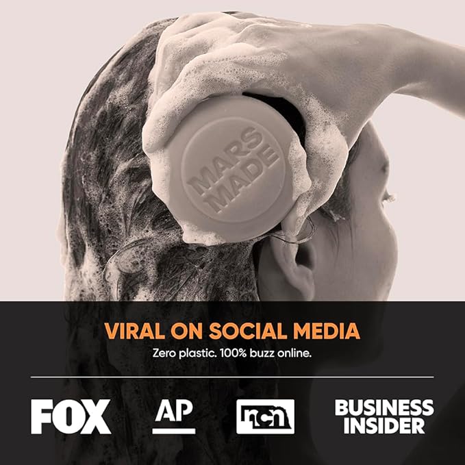 Marsmade Castor Oil Shampoo Bar Hydrating & Moisturizing Natural Hair Soap for Bathing, Hair Growth & Scalp Nourishment, Solid Shampoo for All Hair Types (120g, 4.23 oz)