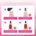 JODSONE 12 PCS Gel Nail Polish Base Coat and Top Coat Red Pink High Gloss Fashion Women Gifts