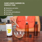 Nature Packaged Sunflower Carrier Oil (1Gal) - Direct from EIR Oils' Farmland in the Sunny Fields of Spain - 100% Pure Carrier Oil for Hair, Face, and Skin