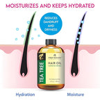 First Botany, Tea Tree Castor Oil Encourages Hair Growth, Scalp & Hair Strengthening Serum, Nourishing Treatment for Split Ends, Dry Scalp, Safe for All Hair Types, 4 fl oz