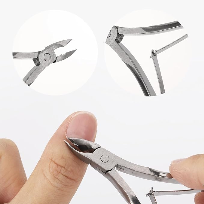 2 Set Cuticle Trimmer with Cuticle Pusher and Cutter, Stainless Steel Manicure Kit for Women Fingernails and Toenails