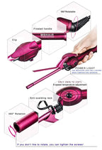 MBHAIR 9mm Thin Curling Wand Hair Curler, 3/8 Small Barrel Skinny Hair Curling Iron Wand Professional Super Tourmaline Ceramic Barrel Small Tongs for Short and Long Hair