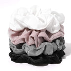 Silk Satin Scrunchies Women Hair Ties - Ivyu Big Scrunchy Ponytail Holder No Crease Hair Bands Soft Elastic No Hurt Your Hair for Vsco Girl Women White Black Gray Pink