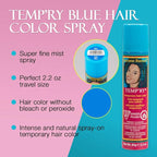 Jerome Russell Temp'ry Spray-on Blue Hair Color, 2.2oz x 3 pack