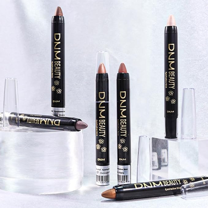 evpct Taupe Shimmer Cream Eye Shadow Brightener Sticks Set for Eyes, Taupe Shimmery Matte Pencil Eye shadow Applicator Stick Pen Palette Makeup Waterproof sombras en crema para ojos 19#