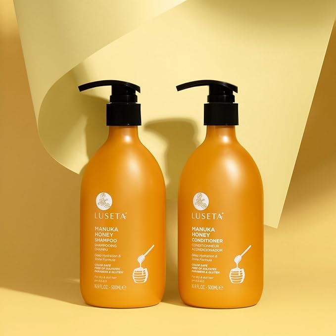 Luseta Manuka Honey Shampoo & Conditioner Set Hydrating and Moisturizing for Dry, Damaged and Dull Hair Restores Shine & Softness and Sulfate-Free 16.9oz*2