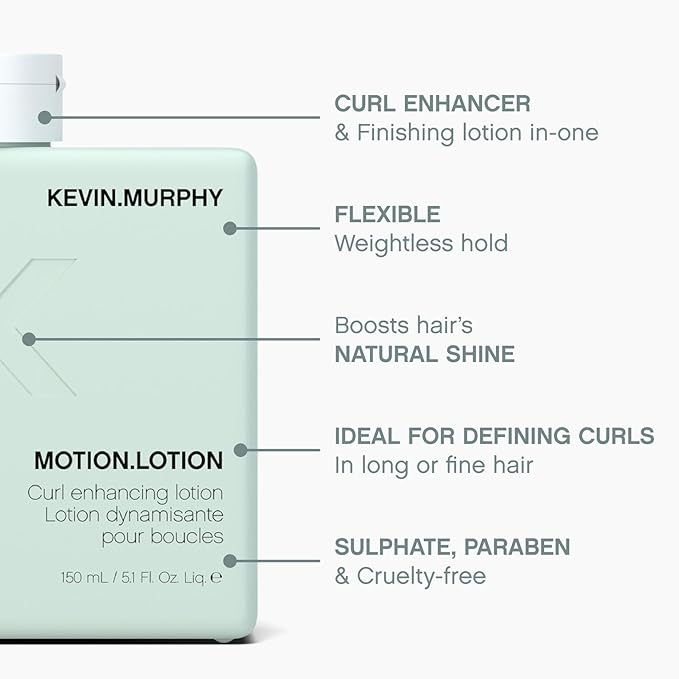 KEVIN.MURPHY MOTION.LOTION - Curl Enhancer Lotion - Hair Care for Long or Fine Hair - Curl Defining Lotion - Weightless with Anti-Frizz - 50 mL / 5.1 fl oz