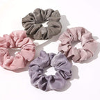 Ivyu Silk Satin Scrunchies - No Crease Hair Ties for Women, Thick Hair Ponytail Holders with Soft Elastic Bands