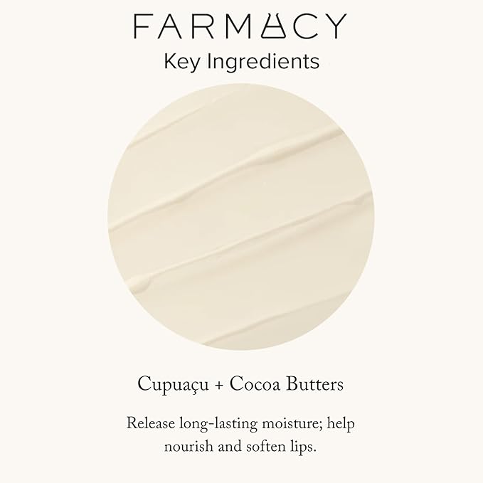 Farmacy Beeswax Lip Balm - Honey Butter Moisturizing Lip Care Enriched with Cupuaçu & Cocoa Butters, Proprietary Honey Blend and Vitamin E to Nourish, Soften & Heal (3.4g)