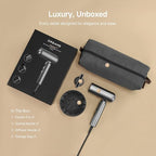 Dreame Pocket Pro Hair Dryer, Dual Voltage Travel Blow Dryer with Diffuser, 1300W Professional HighSpeed Ionic Hair Blower, Fast Drying, Low Noise, Lightweight, No Heat Damage, Global Travel 120V/240V