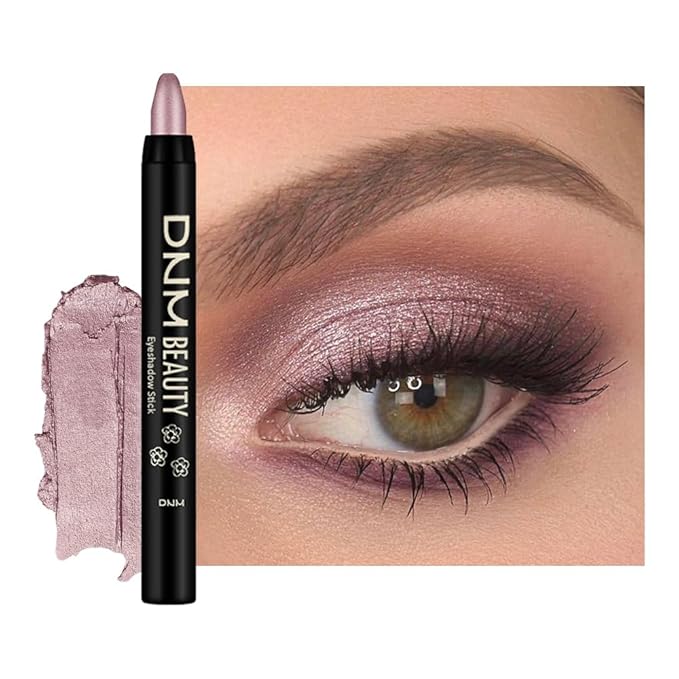 evpct Metallic Mauve Cream Eye Shadow Sticks Brightener Pencils for Women, Mauve Metallic Silky Eyeshadow Applicator Stick Pen Waterproof, Blendable Crease-Proof Stick Eyeshadow Shimmer Eye Makeup 53