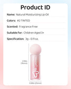 RUNBEN Kids Tinted Lip Oil, 48H Lasting Moisturizing, Glossy Lip Glow Oil, Safe & Non-toxic Makeup for Girls & Teen （Red）