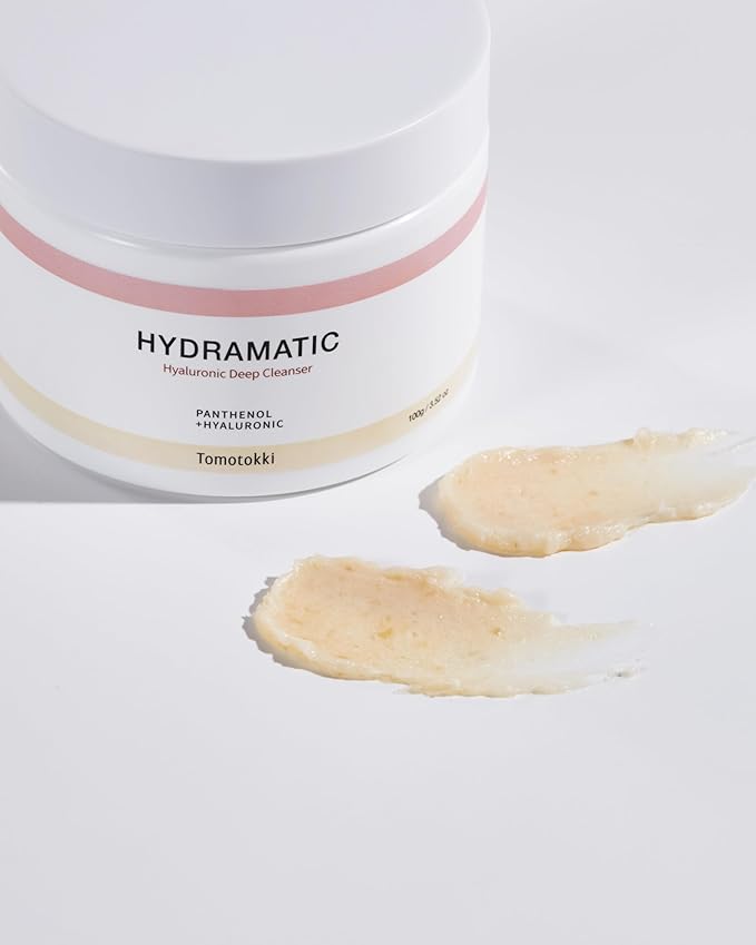Hydramatic Hyaluronic Deep Ice Cream Cleanser Face Wash for Women 2-in-1 Scrub with Enzymes & Almond - Gentle Facial Cleanser Exfoliator for Sensitive Skin, Korean Skin Care Exfoliant
