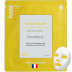 RARE Paris - Trésor Solaire - Soothing Facial Sheet Mask - Soothing & Strengthening - With Vitamin E & Arnica - Multi-Active Serum Formula - Brightening, Firming & Revitalizing - 1 Pack