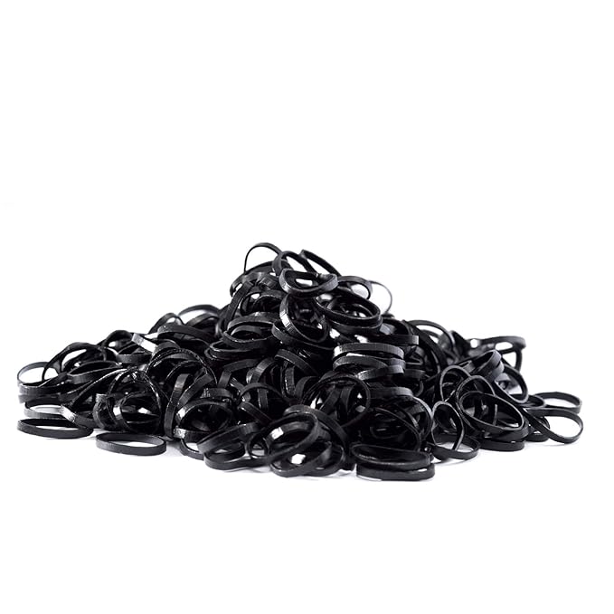 Youxuan 1000-Pack Elastic Hair Ties Non-slip Rubber Hair Bands for Girls, Black