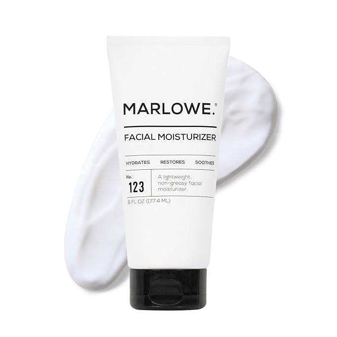 MARLOWE. No.123 Men’s Facial Moisturizer, Lightweight Daily Lotion with Aloe Vera & Green Tea for Soft, Hydrated Skin, Fresh Aloe Citron Scent, Holiday Grooming Gift for Men, 6 fl oz