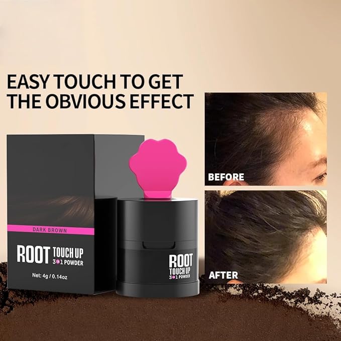 Gowwim Root Touch up Powder, Instantly Gray Hair Cover up Hairline Powder for Women & Men Waterproof and Sweatproof Root Cover Up Long-Lasting for Thinning & Loss Hair (Black1, 4g-1)