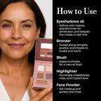 LUMINESS Face Time Essentials Face Palette - Includes Bronzer, Blush, Highlighter, Face Powder and 6 Eyeshadows - Highly Pigmented, Long-Wearing Makeup Palette - Silky Smooth, Easy to Blend