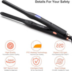 Hair Straightener Pencil Flat Iron, Ceramic Mini Small Flat Iron for Short Hair, Beards & Pixies