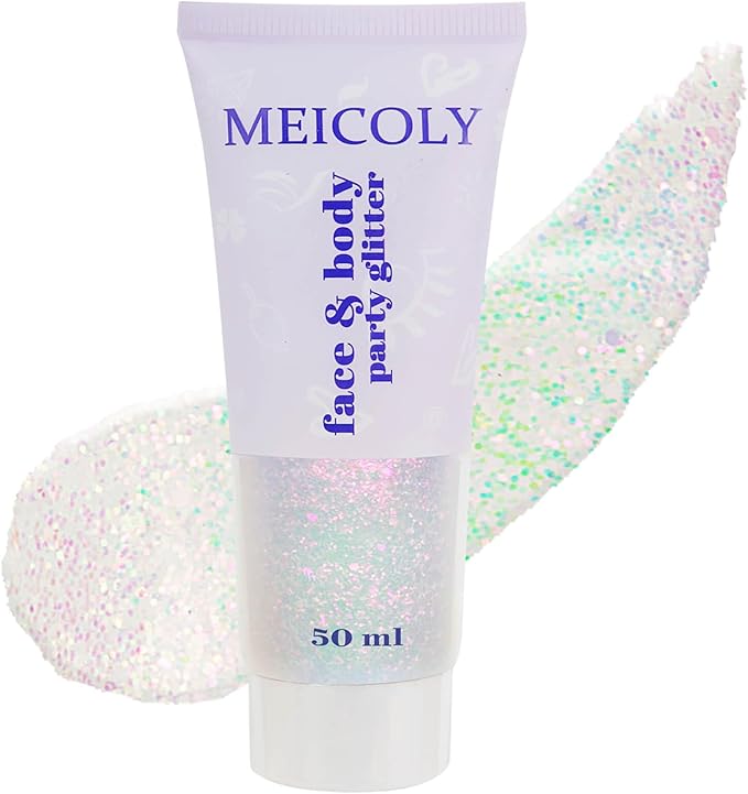 MEICOLY Fine Face Body Glitter,Color Changing Glitter Gel for Body,Face,Hair,Lip,Eye,Long Lasting Holographic Sequins Glitter Face Paint Makeup,Sparkling Pink,50ml
