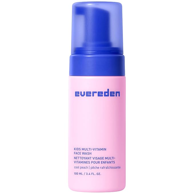 Evereden Kids Face Wash: Cool Peach, 3.4 fl oz. | Gentle Skin Care | Non-toxic and Clean Ingredients | Skin Care for Kids