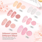 CANNI Jelly Milky White Pink Gel Nail Polish Set- 6 Pcs 9 Ml Neutral Transparent Pink Colors Sheer Gel Polish Kit, Soak Off LED Nail Gel Manicure Kit DIY at Home Salon Gifts
