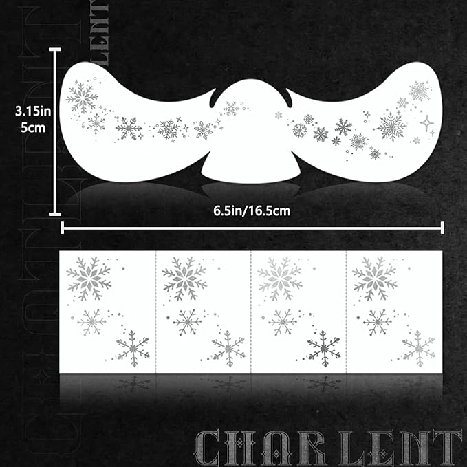 Glitter Snowflake Freckles Face Tattoos - 18 Sheets Waterproof Silver Temporary Makeup Patches for Women Kids Christmas Makeup Accessories