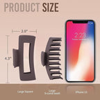 Brown Hair Clips for Women - 8 Pack 4.3 Inch Large Matte Banana Claw Clips for Women Thin Thick Curly Hair, Big Strong Hold jaw