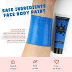 Bowitzki Face and Body Paint 2oz Cream Makeup 60ml Water Based Face Painting Special Effects For Adults Children Kids Halloween Christmas Party Stage Cosplay (Blue)