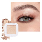 evpct Light Nude Brown Shimmer Single Eyeshadow Palette Makeup for Older Women, Iced Latte Glitter Sparkle Cream Eye Shadow Palette Brightener Makeup for Older Women, High Pigment Monochrome Eyeshadow