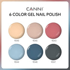 CANNI 6 Colors 9 ML Hema-Free Brown Gel Nail Polish Set, Fall Light Brown Nude Blue Gel Polish Kit, Soak Off LED Nail Gel Manicure Kit DIY at Home Salon Gifts