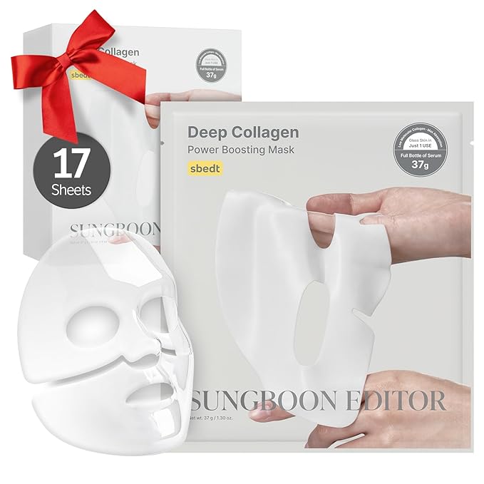 SUNGBOON EDITOR Deep Collagen Overnight mask 37gx17ea | Real Collagen 2,160,000PPB for Elasticity | TikTok Trend Items | Original Hydrating Collagen Face Mask | Korean Skin Care