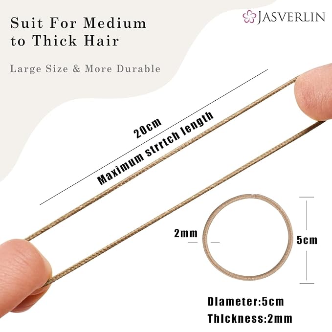 2mm Light Blonde Elastics Hair Ties, Thin Ponytail Holder Hairtie for Women Girls Kids Fine to Medium Texture, No Pull Damage-free Stretchy Rubber Band Accessories 80 Pcs