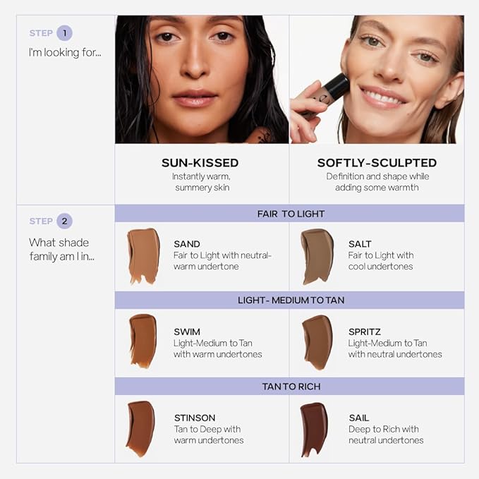 Saie Dew Bronze - Hydrating Liquid Bronzer Stick For a Sun Kissed Glow - Liquid Contour Stick Infused with Nourishing Skin Care Ingredients - Sculpted Face Makeup Essential - Spritz (0.4 oz)