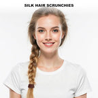 8Pcs Silk Scrunchies Hair Ties for Women & Girls, Mulberry Silk Scrunchies No-Damage Thin Satin Ponytail Holders for Hair Care(Clolor 05)