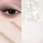 KYDA Single Matte Eyeshadow, Sheer Off White Vanilla Eyeshadow, Blendable Brightenning Primer for Eyes Shadow, Ultra-fine Lightweight Powder, Moonlight