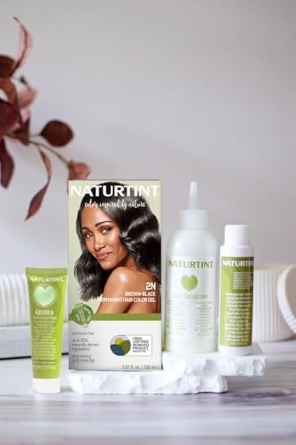 Naturtint 2N Brown Black Permanent Hair Color (Pack of 1), Ammonia Free, Vegan, Cruelty Free, up to 100% Gray Coverage, Long Lasting Results (Packaging may vary)