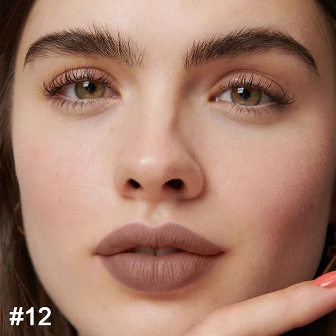 evpct 1Pcs Nude Brown Matte Lip Liner and Lipstick Set Kit for Women - 2 IN 1 Lip Liner & Lipstick - Long Lasting & Waterproof - 24 Hour Lipstick