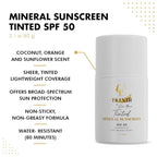 Elixir by Coco March Broad Spectrum Mineral Tinted Sunscreen SPF 50 Water-Resistant-80 min, Hydrates and Enhances Skin, Adults and Children- 2.1 oz 59 g