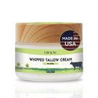 Beef Tallow For Skin, Tallow Face Moisturizer, 100% Grass Fed Beef Tallow And Honey Balm, Whipped Beef Tallow Body Lotion Skin Care for Eczema, Dry, Itchy,Sensitive Skin - Made in USA-2.0 Oz Unscented